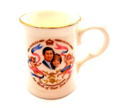 TUDOR ROSE Prince William's Birth 1982 MINIATURE CUP TANKARD MUG 2.25'' Tall