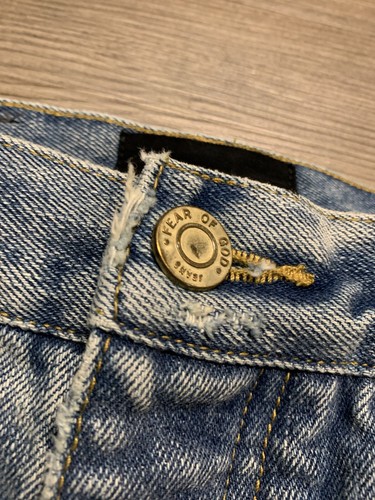 Vintage Fear of God Jeans 31 Blue Denim Jeans Ankle Zip Button Fly Los Angeles - Picture 3 of 11