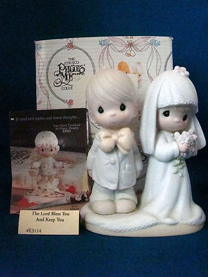 Precious Moments Figurine The Lord Bless You & Keep You Bride Groom Cake Topper