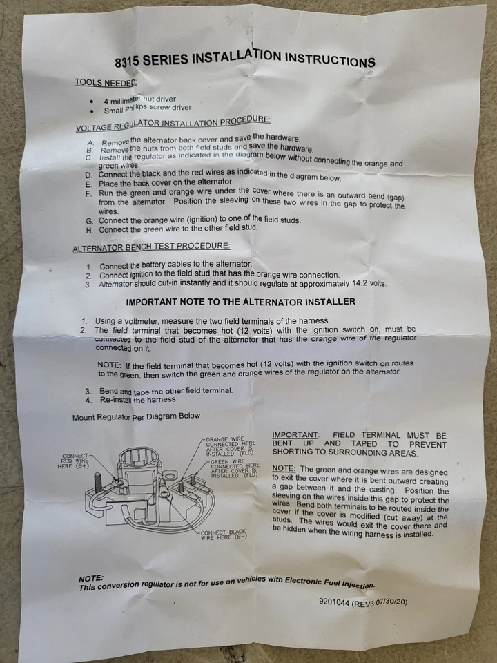 Nuevo regulador de voltaje del alternador IN8315 Foto 3 de 3