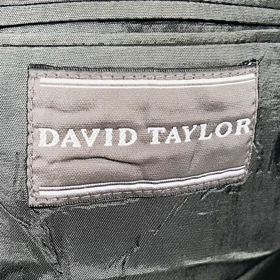 David Taylor 42R Blazer Wool Blend Red Gold Two Button Lined Vented - Image 3 of 4