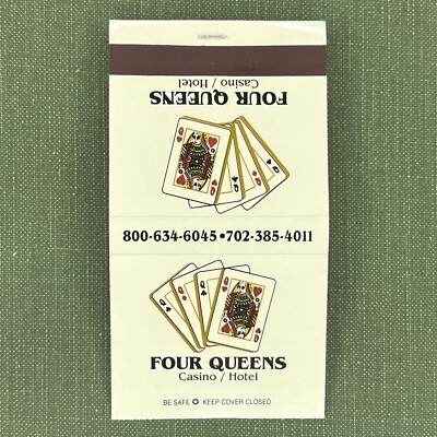 Vintage Matchbook Four Queens Hotel Casino Las Vegas Nevada Matches Unstruck
