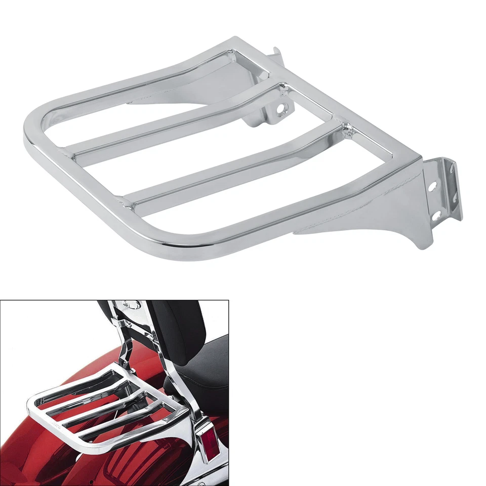 Detachable Rear Backrest Luggage Rack For Harley Heritage Softail Dyna Fatboy US - Image 3 of 4