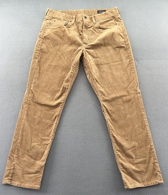 Bonobos Pants Mens Sz 35x30 Tan Corduroy Slim Straight Legs 5 Pocket