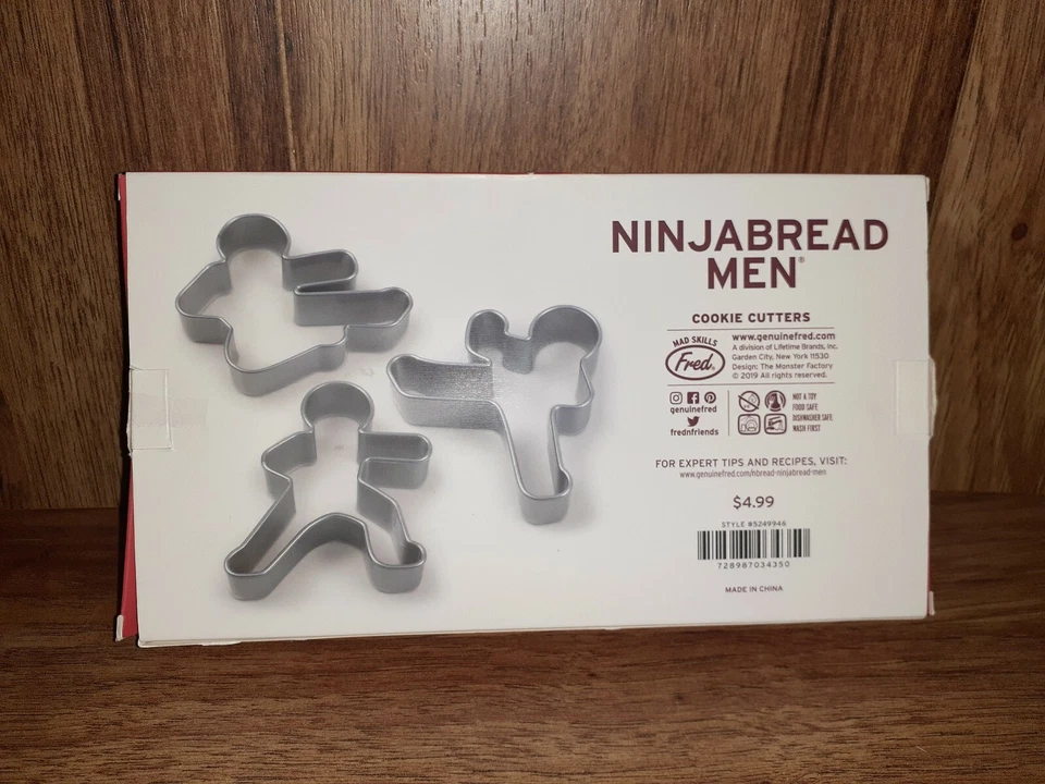 Fred-NINJA PAN HOMBRE Set 3 Cortadores de Galletas Plástico 3.5" Forma Guerrero Ninja  Foto 2 de 2