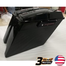 Glossy Black 2-into-1 Stretched Extended Saddlebags For Harley Touring 1993-2013