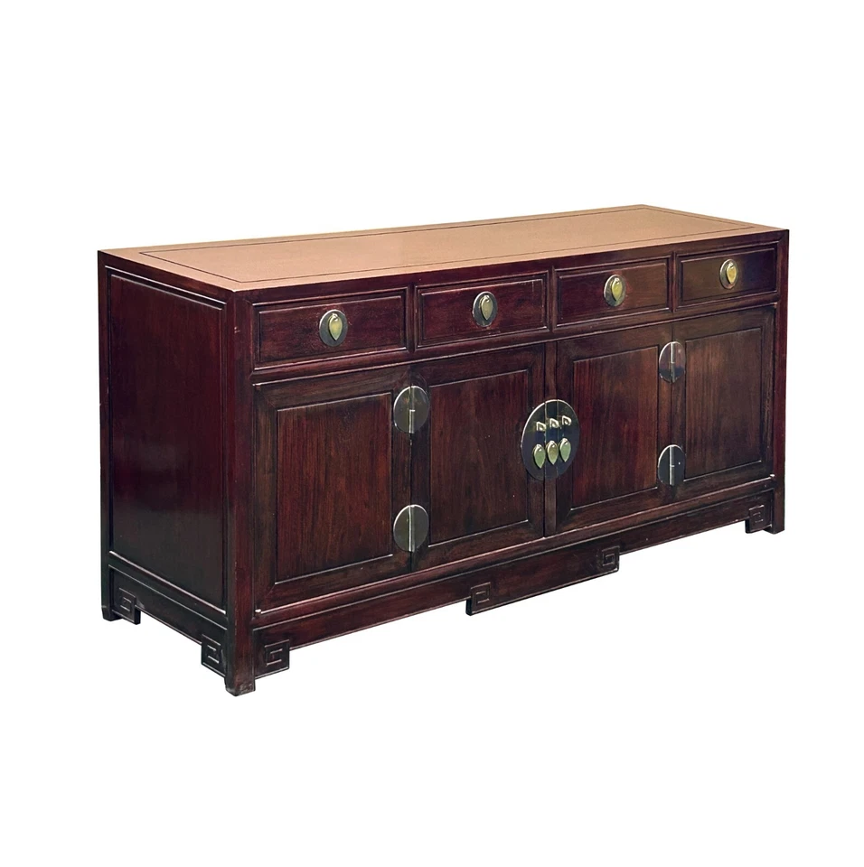 Oriental Rosewood MoonFace Cajones Credenza Aparador Consola Gabinete ws4667 Foto 3 de 4