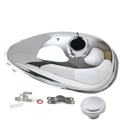 #ad 2L Gas Fuel Tank Petcock 49 50 80cc Engine Motorized Bicycle Silver Coated $37.99