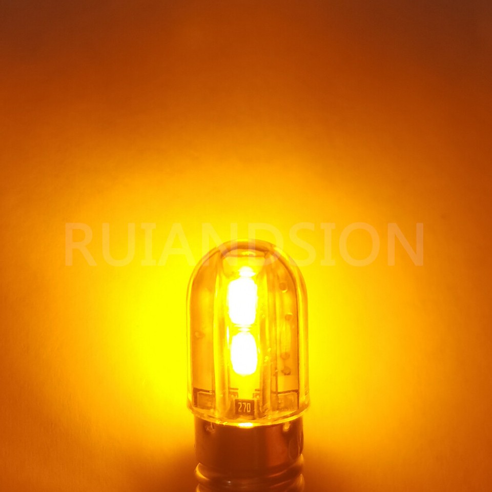 Ruiandsion Lampadina LED E10 220V 230V AC a risparmio energetico, luce indicatore, base a vite 8mm, chipset LED 3030 4SMD, lampadina di upgrade, bianco (confezione da 4 pezzi