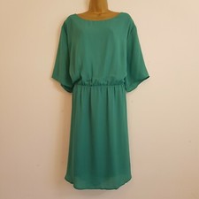 NEW Ex Evans Plus Size 28-30 Green Chiffon Shift Dress Occasion Smart