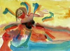   Art-Free Shipping-original painting "TryingToMakeSenseOfItAll" 7.5 x10.5" byJW