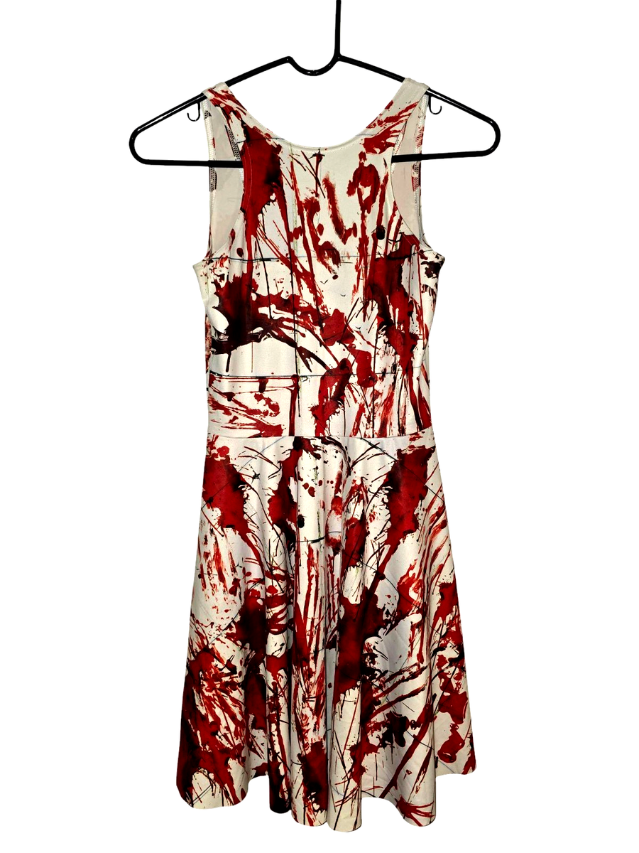 blood splatter skater dress BlackMilk Blood Splatter Reversible Skater Dress Size S Small Sample
