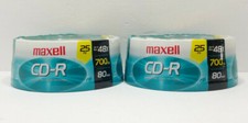 Lot of 2 Maxell CD-R 25 per Pack Total 50 Discs 700MB 48X 80 Min Spindle Sealed