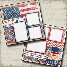 JULY - 2 Premade Scrapbook Pages - EZ Layout 362