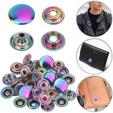 Brass Rainbow Colour Press Studs Snap Fasteners Clothing Coats Handbags 12/15mm