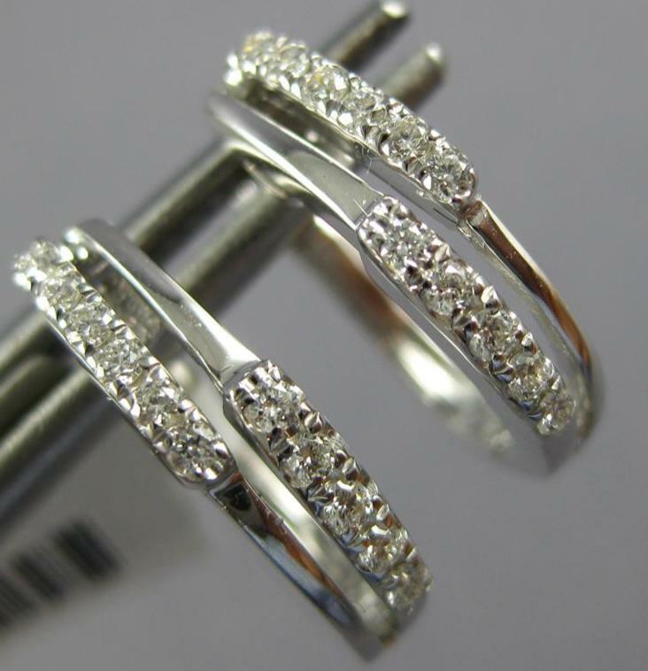 FILA ESTATE .15CT DIAMOND 18KT WHITE G 3D 2 ROW CLASSIC LEVERBACK HANGING EARRINGS
