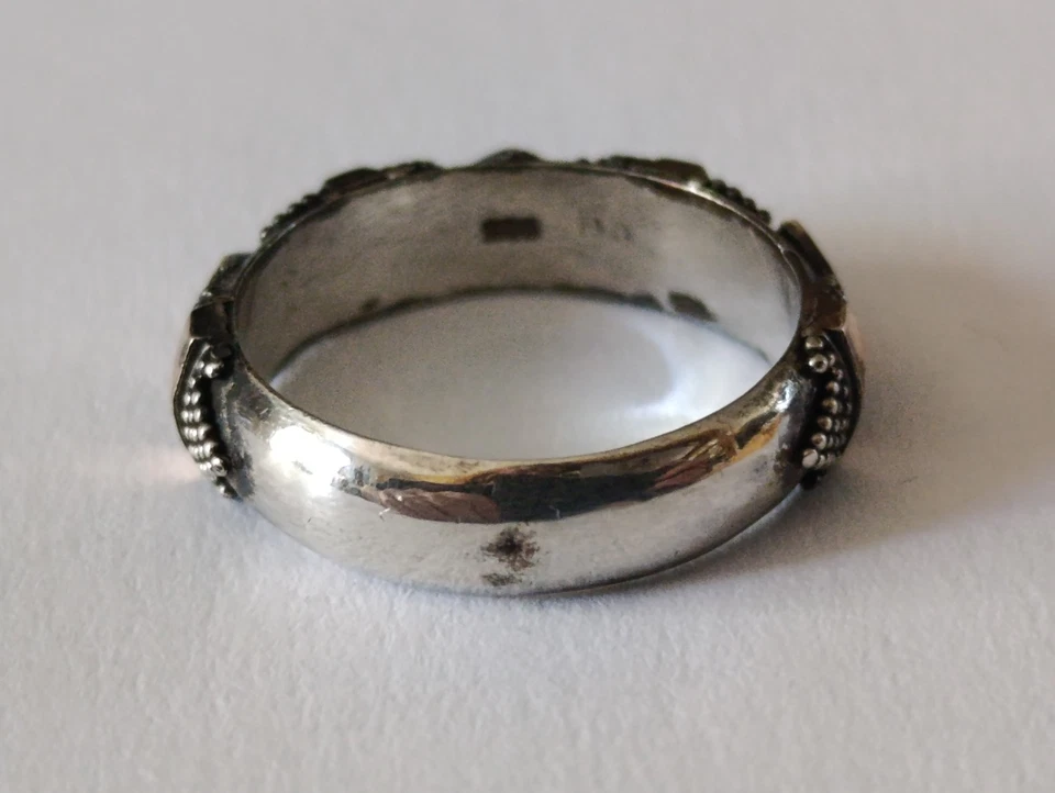 Bague Argent Massif & Vermeil Taille 56 - 4,3 g Bijoux - Photo 3/4