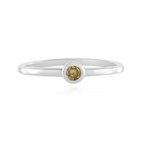 Cavill Silberring 925 Sterlingsilber Platin 0,10Ct Diamant Rund Damen-
