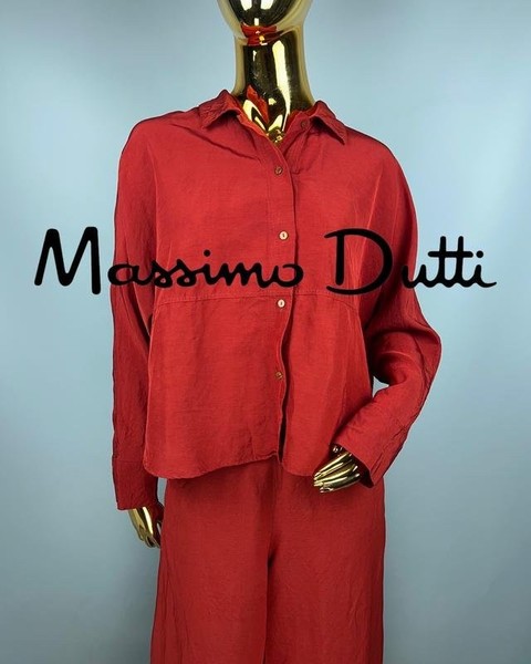 Women Massimo Dutti Suit Red Viscose L