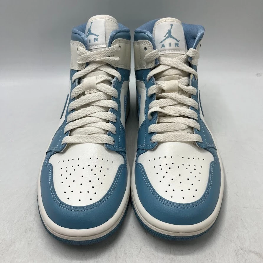 Jordan 1 Mid UNC Sail Worn Blue White Sneakers BQ6472-141 Womens Size 9.5W New - Image 4 of 4