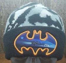 Batman Young Kids Youth Beanie Fleece Winter Hat Black Gray Unisex