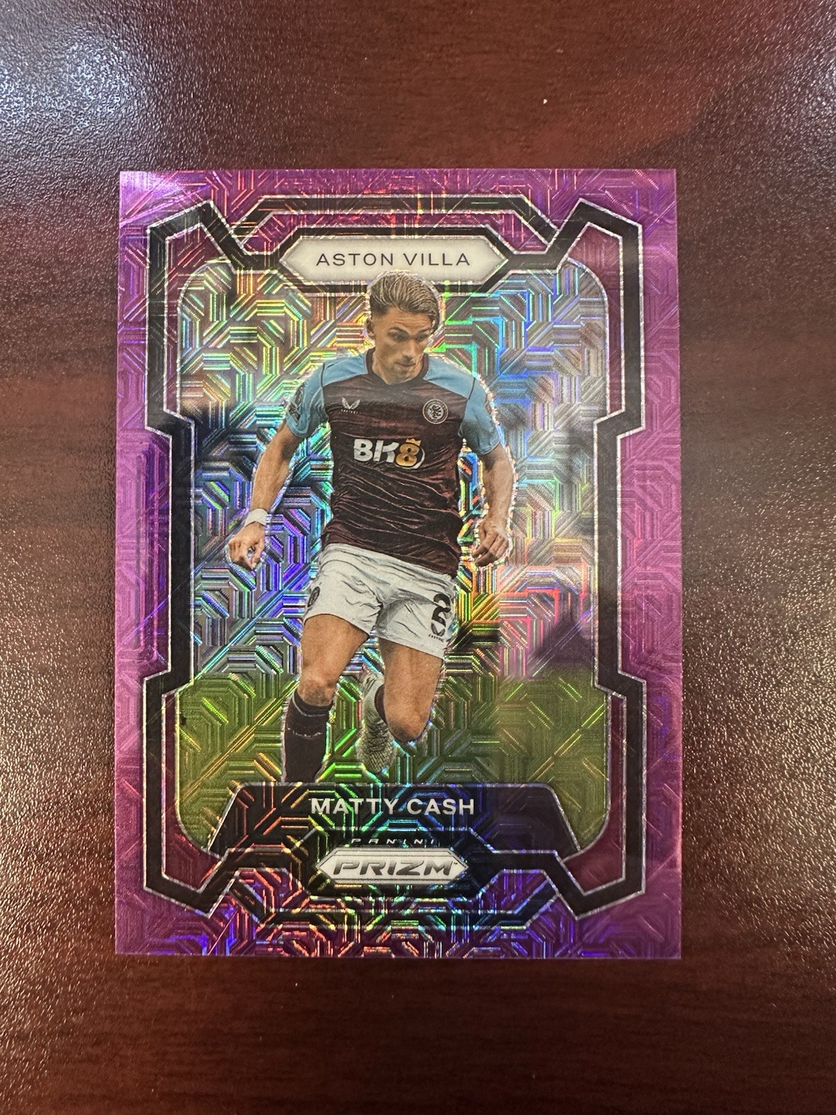 Panini Prizm 2023-24 MATTY CASH Aston Villa Purple Mojo Prizm Serial #25/25