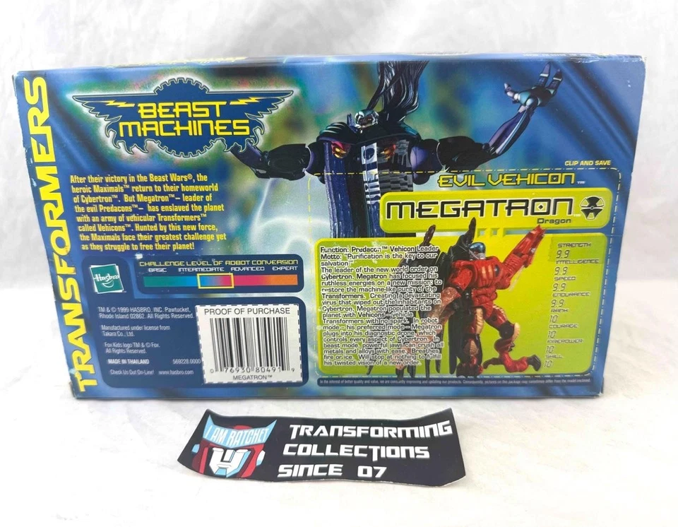 Transformers 1999 Beast Machines Evil Vehicon Megaron Dragon MISB - Image 2 of 2