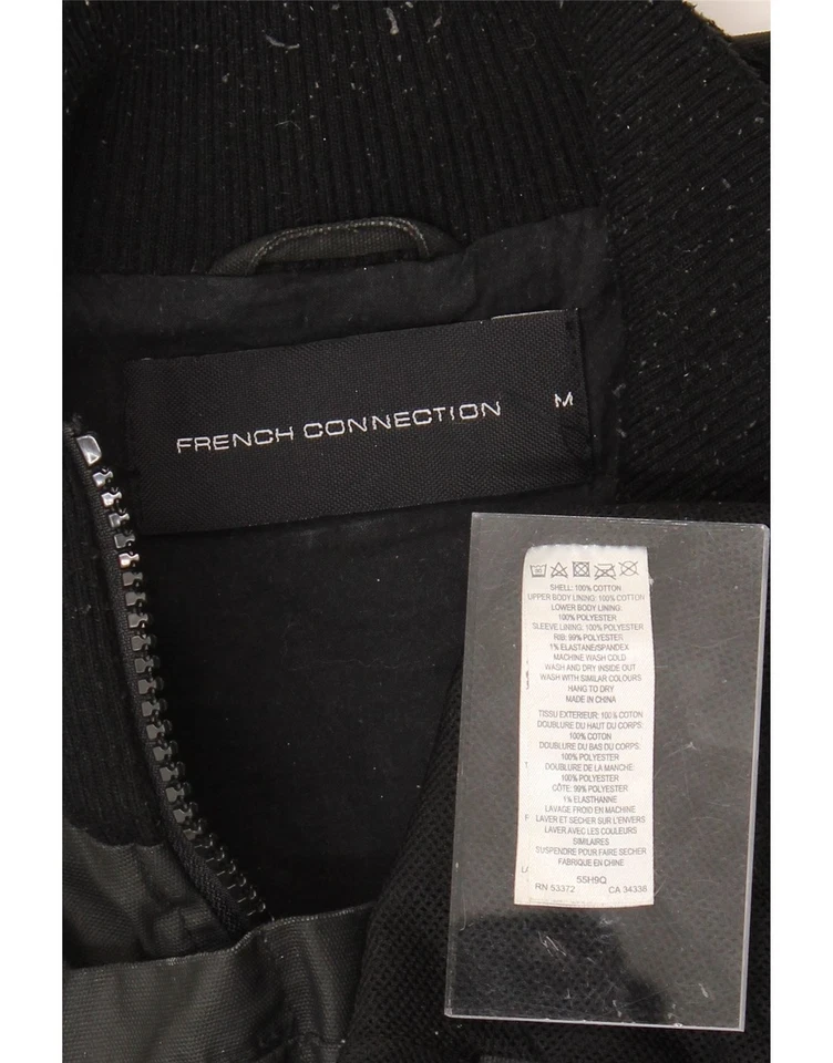 FRENCH CONNECTION Mens Military Jacket UK 38 Medium Black Cotton AW01 - Image 3 of 3
