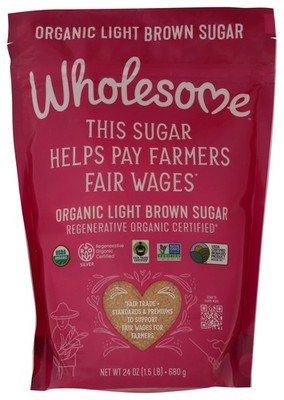 Wholesome Organic Light Brown Sugar 24 Oz Bag