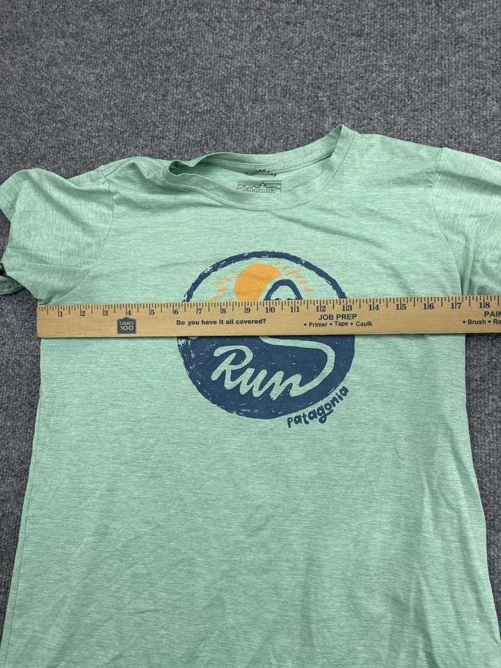 Camisa Patagonia Para Hombres Mediana Verde Capilene Genial Correr Diaria Gráfico Camiseta Top Foto 3 de 4