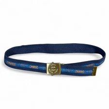 Vintage Levis Belt Mens 30 Blue Canvas Slide 1980 Olympic Games USA 80s