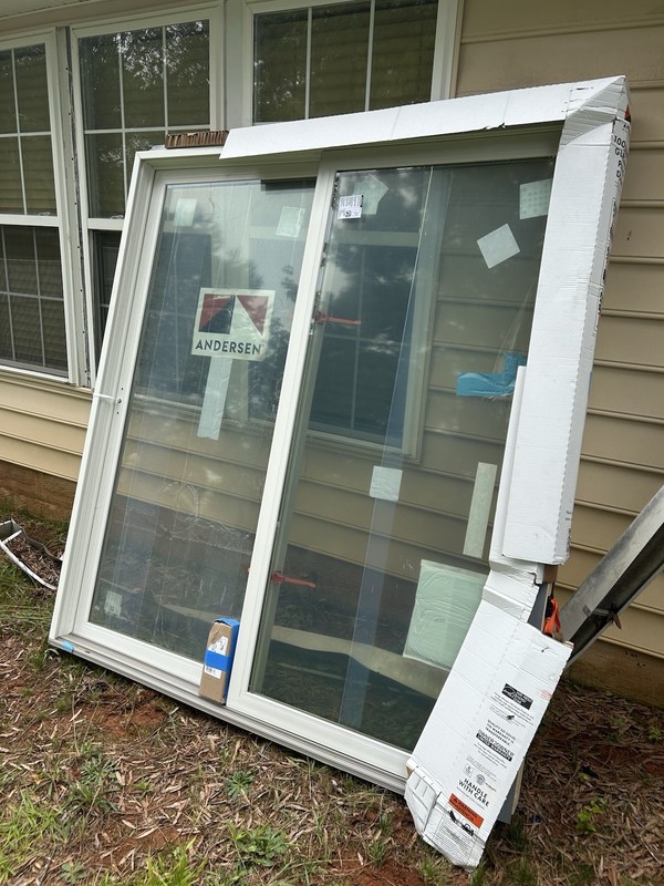Andersen 100 Series Sliding Window 72x52 White Double-Pane Low-E Colonial Grid