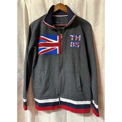 Tommy Hilfiger Jacket Full Zip Union Jack Gray Jacket  Men's Casual