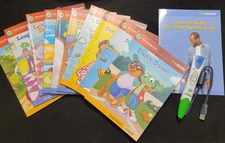 Leap Frog Early Reading Series Leap Reader Interactive Books Lot of 10 and Pen