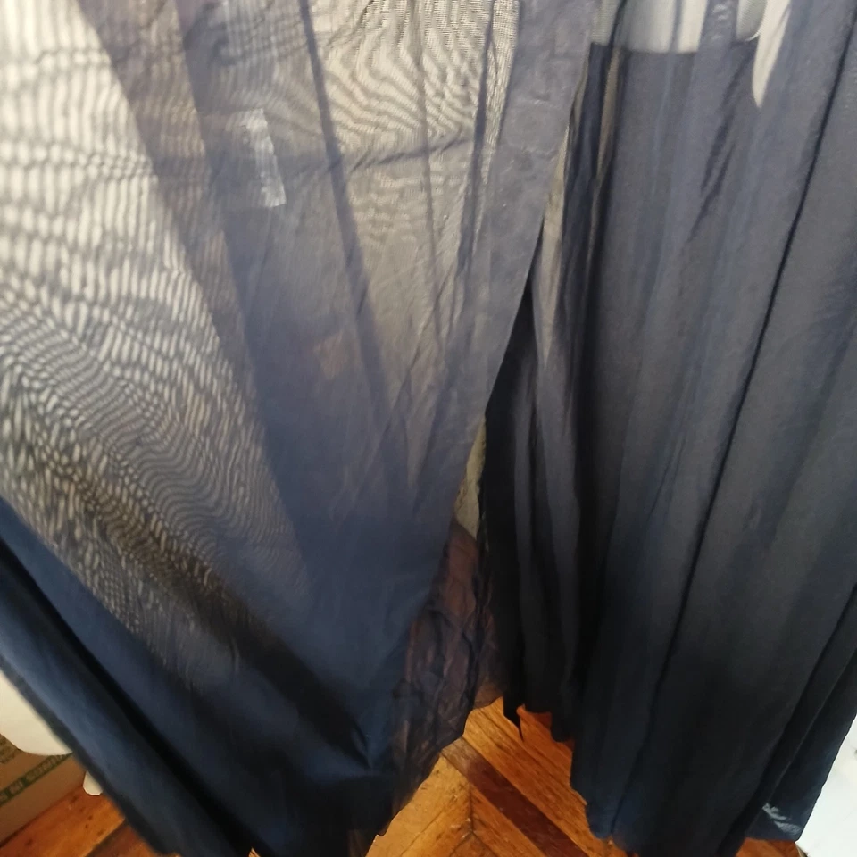 MARC JACOBS HERMOSO MAXI VESTIDO AZUL OSCURO TRANSPARENTE TALLA M GUCCI VERSACE Foto 4 de 4