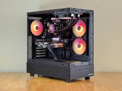 Gaming Desktop PC, RTX 2060, Ryzen 2600, 512GB NVMe SSD, Black RGB, WiFi, Win 11