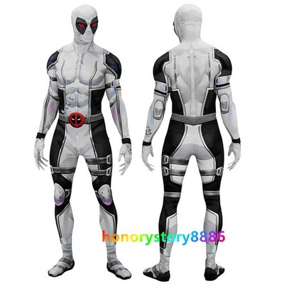 Marvel Rivals Deadpool Bodysuit Zentai Jumpsuit Cosplay Kid Costume Grey Suit