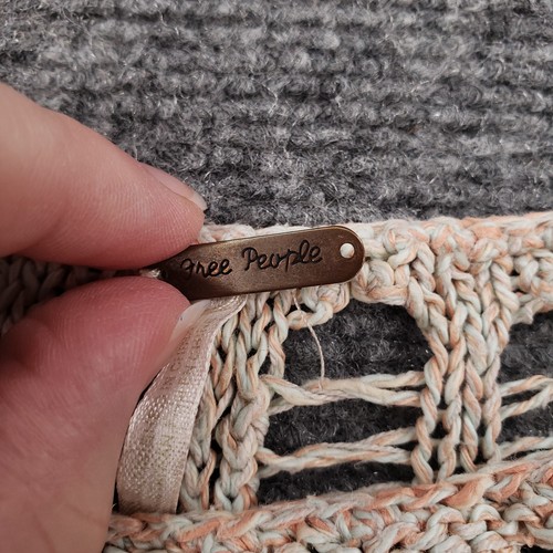 Free People Sweater Womens S Small Beige Long Sleeve Open Knit Crop Linen Blend - Picture 9 of 14