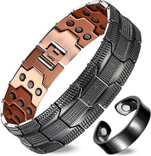 3X Copper Bracelet for Men Triple Ultra Strength Magnets, Masculine Design Pure