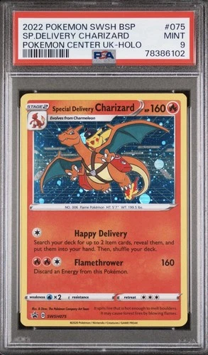 Pokemon Sword & Shield Special Delivery Charizard Holo SWSH075 Promo PSA 9