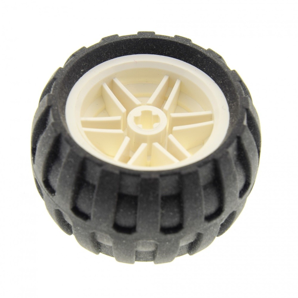 1x Lego Technic Wheel 43.2x26 Black Rim 30.4x20 White Balloon 61481 56145c04