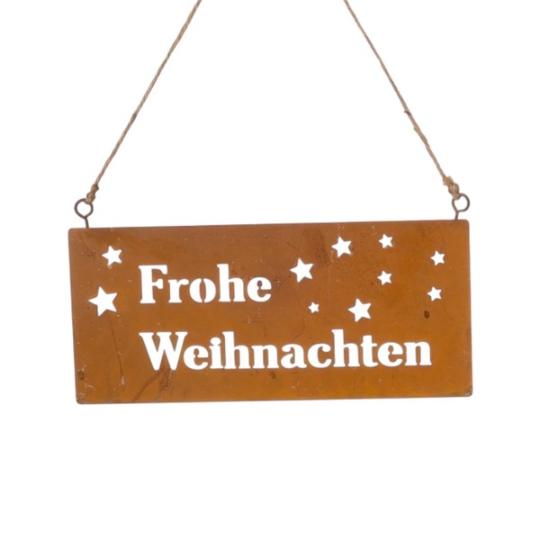 "Dio Only For You - Schild Metall Rost \"Frohe Weihnachten\" 15X7,5Cm"-image