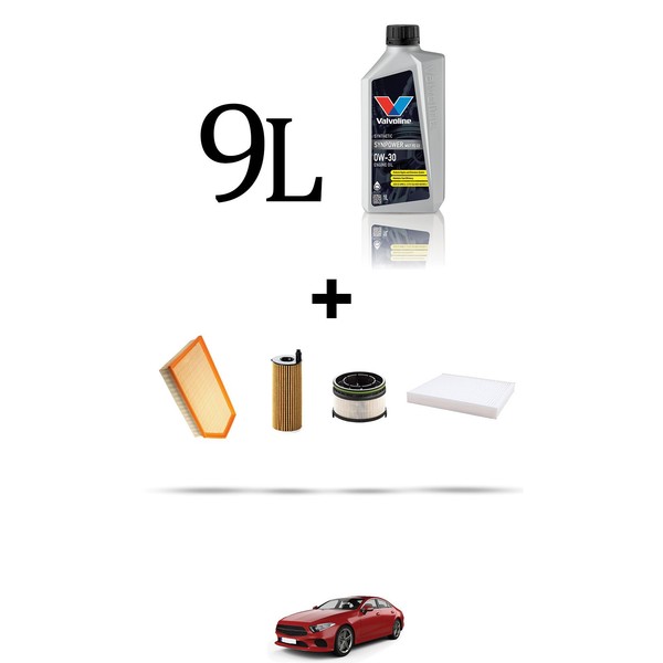 Hoffcar Wartungsset 4 Filter Und 9L ÖL FüR Mercedes CLS (C257) 400D 243KW-image