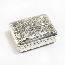 Edwardian English Silver Vinaigrette by William Simpson, Birmingham