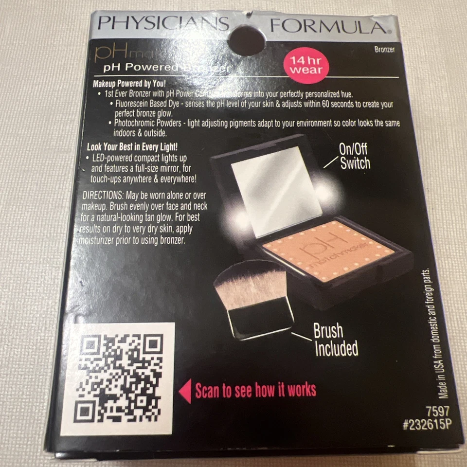 Physicians Formula pH Matchmaker Powdered Bronzer 7597 Lighted Compact New Rare - Image 2 of 2