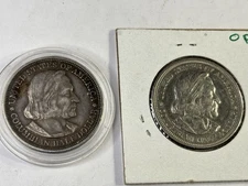 Lot of TWO 1892 Columbian Expo 90% Silver Half Dollar Coins BETTER YEAR