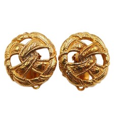 Chanel Ribbon Earrings Gp Women Gold One Size
