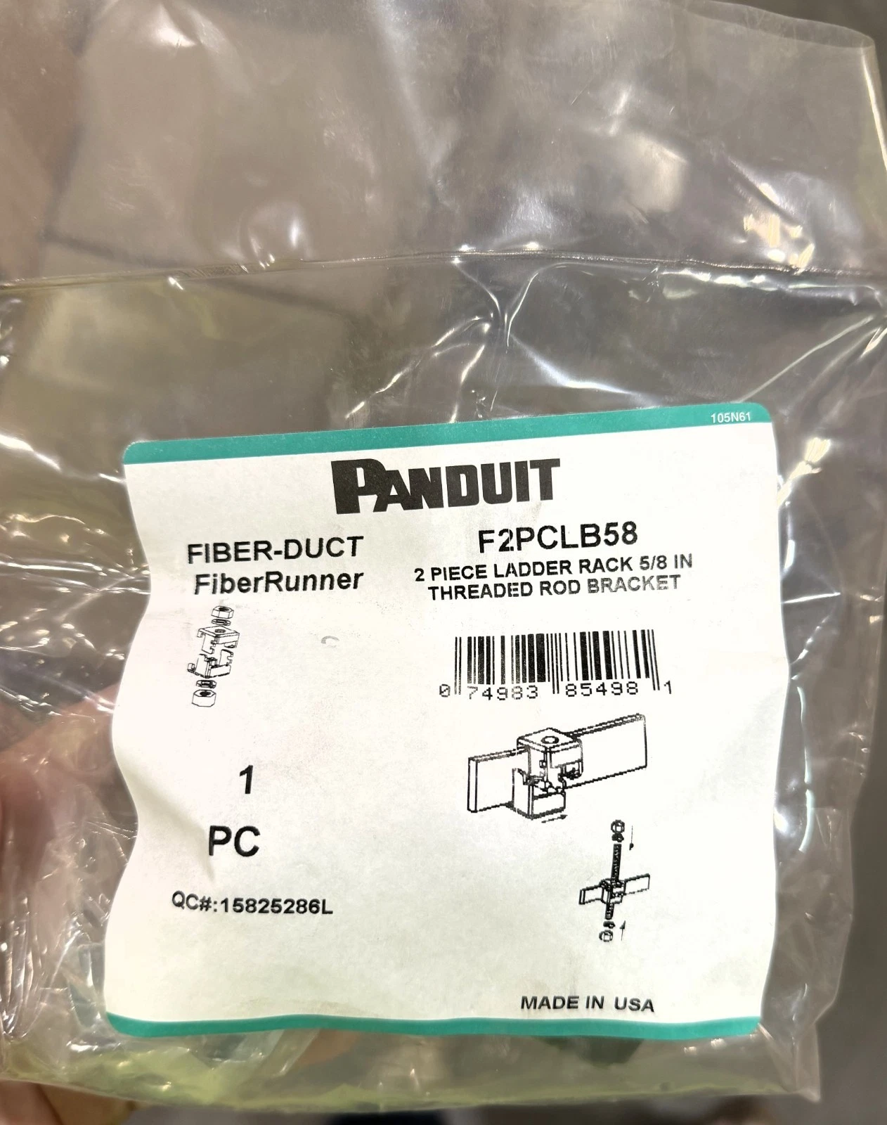 Panduit F2PCLB58 - 2-Piece Ladder Rack Bracket