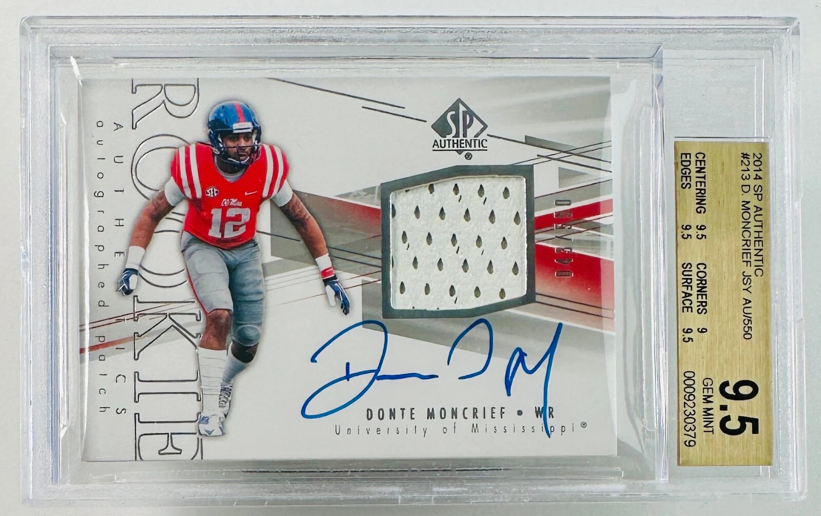 Donte Moncrief SP Authentic #213 Autograph Patch