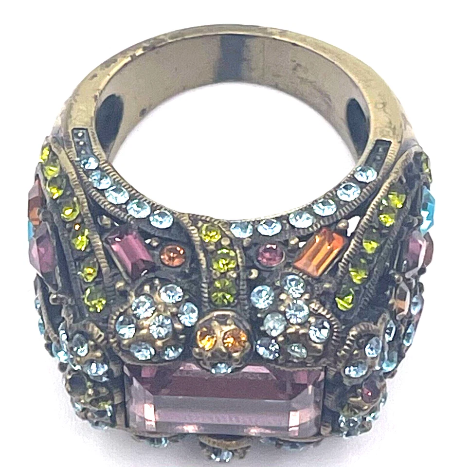 Heidi Daus Chunky Damselfly 多石紫水晶施华洛世奇水晶戒指 尺寸 10 — 第 3/4 张图片